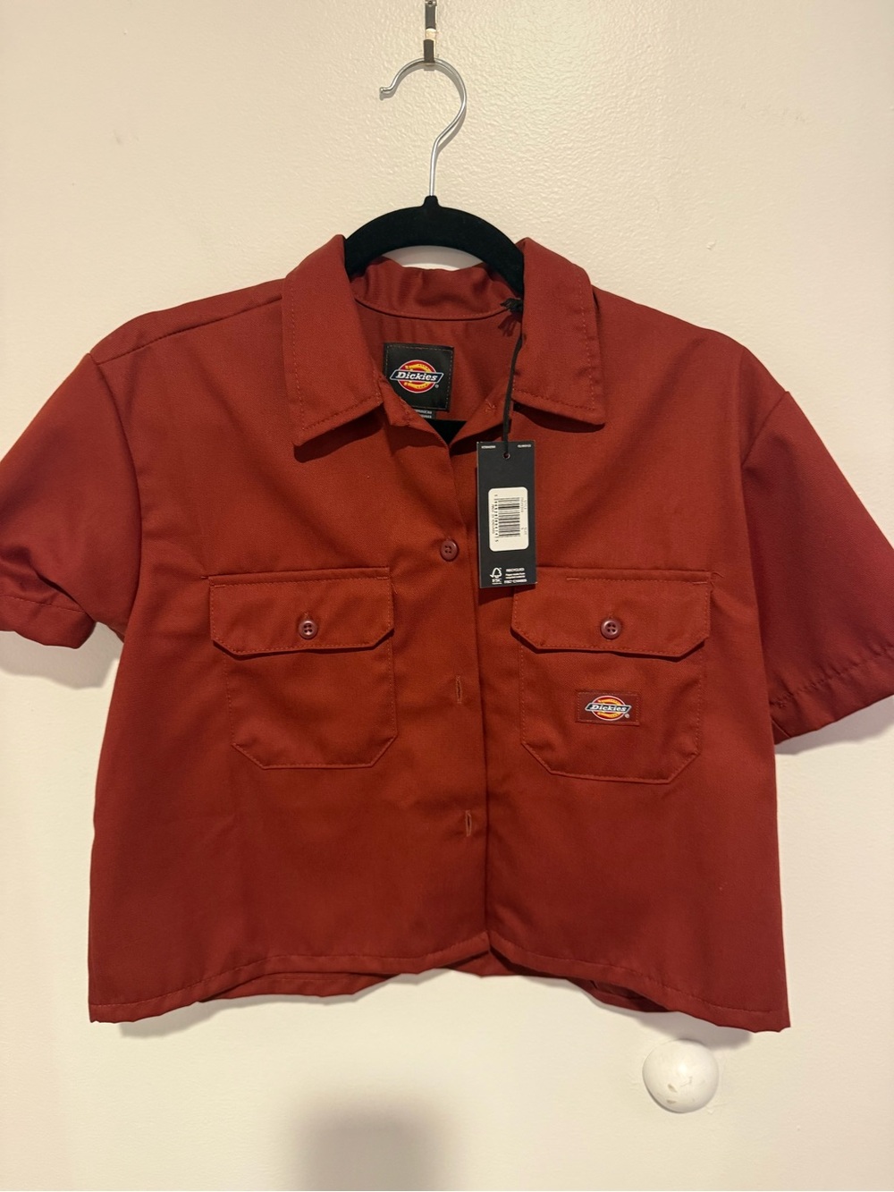 Dickies Men’s Short-Sleeve Work Shirt - Rust Red